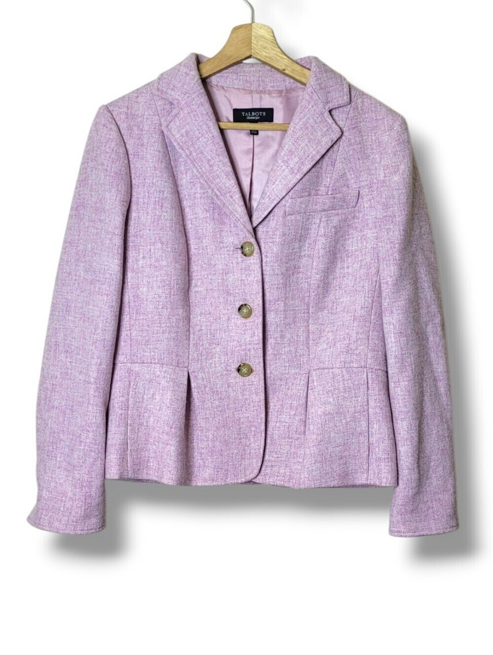 Talbots Pink Tweed Wool Blazer • Size 12